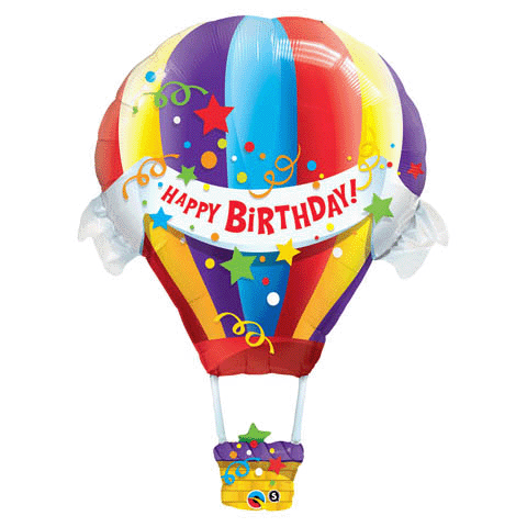 Hot air happy birthday