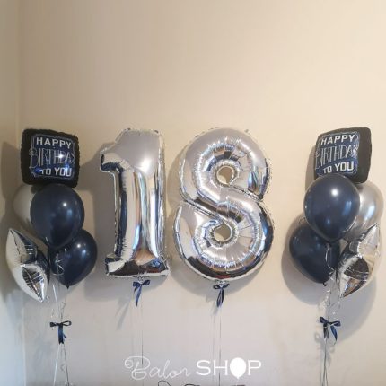 teget srebrni baloni za 18 rodjendan