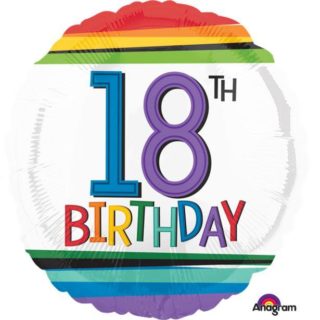18. rođendan prugasti balon