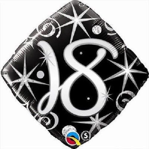 18ti rodjendan crno srebrni balon