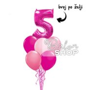 buket balona roze broj