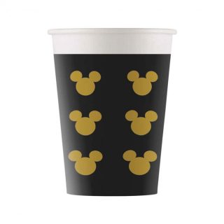 Miki-Mini Maus crno-zlatne papirne čaše
