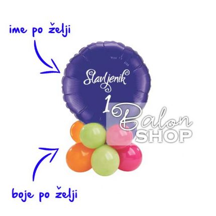 aranzman za sto sa imenom i brojem