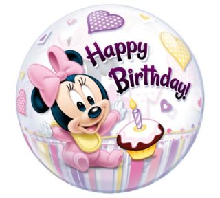 Minnie Mouse bubble balon za prvi rođendan