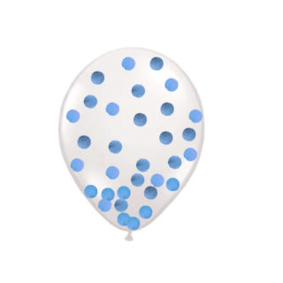 Baloni sa svetlo plavim konfetama
