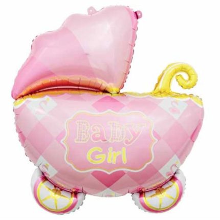 balon u obliku kolica roze