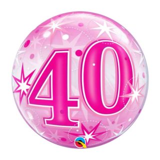 40. rođendan rozi bubble balon