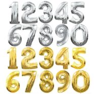 baloni brojevi zlatni i srebrni