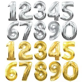 Baloni brojevi zlatna srebrna
