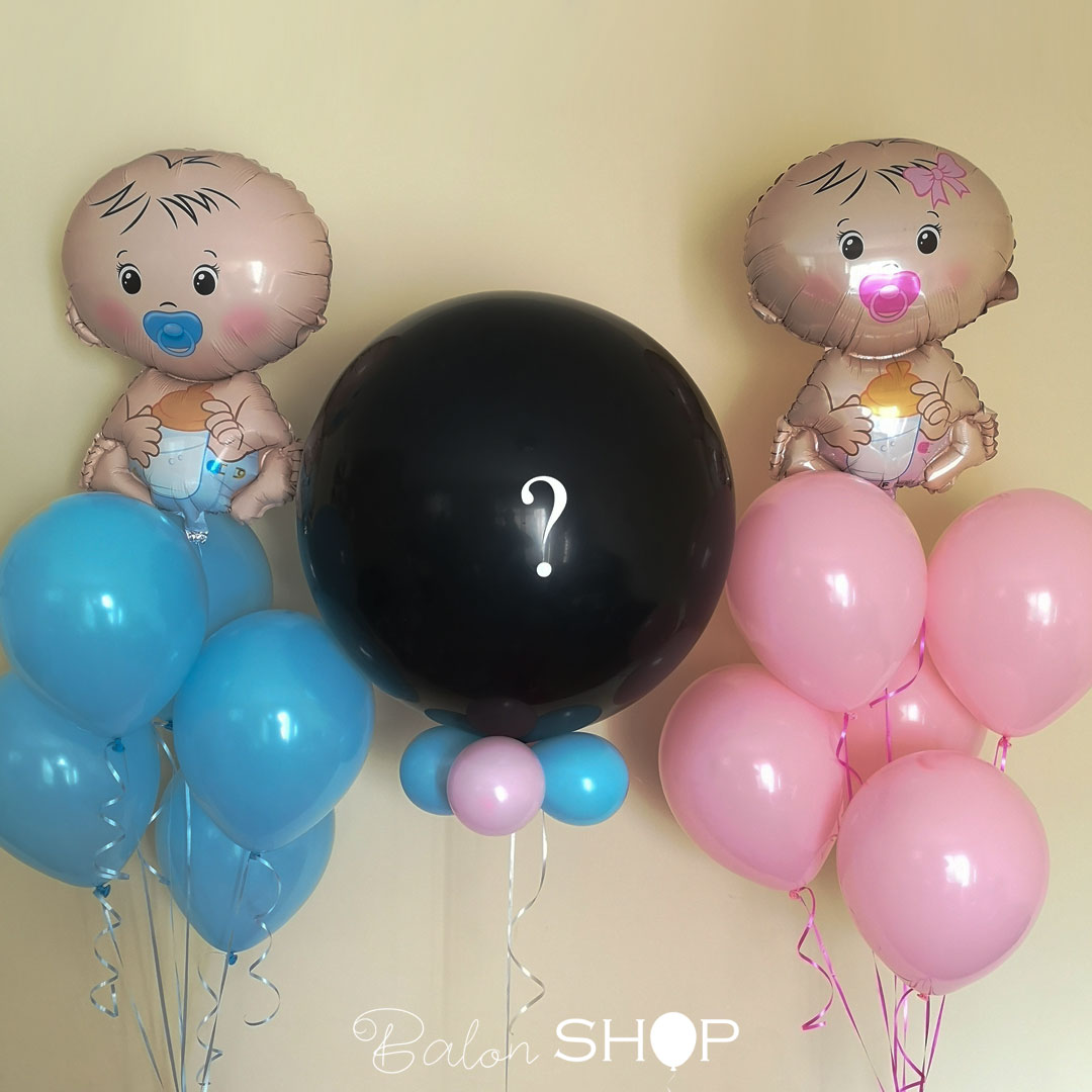 set balona za otkrivanje pola bebe sa bebama balonima