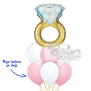Prsten i roze beli baloni