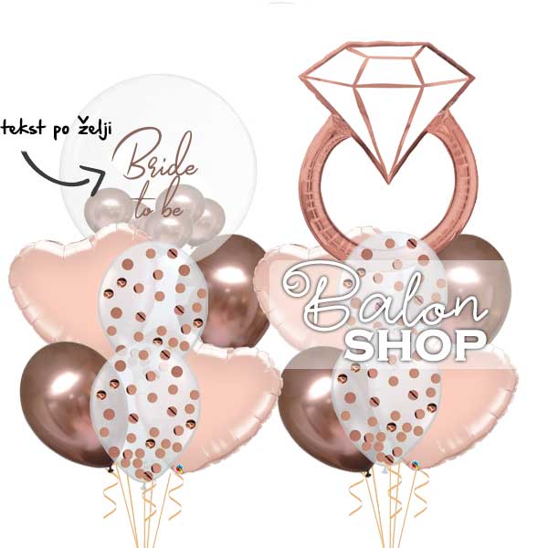 Bride to be set rose gold sa prstenom