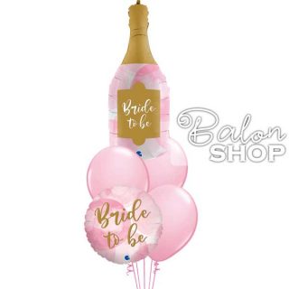 Svetlo roze baloni za devojačko veče u buketu