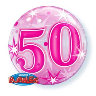 50. rođendan rozi bubble balon