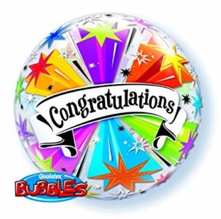Bubble Congratulations balon šareni sa zvezdicama