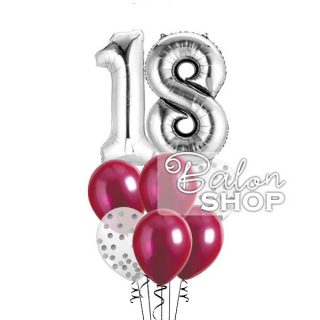 Baloni za 18. rođendan srebrno sa bojom po želji