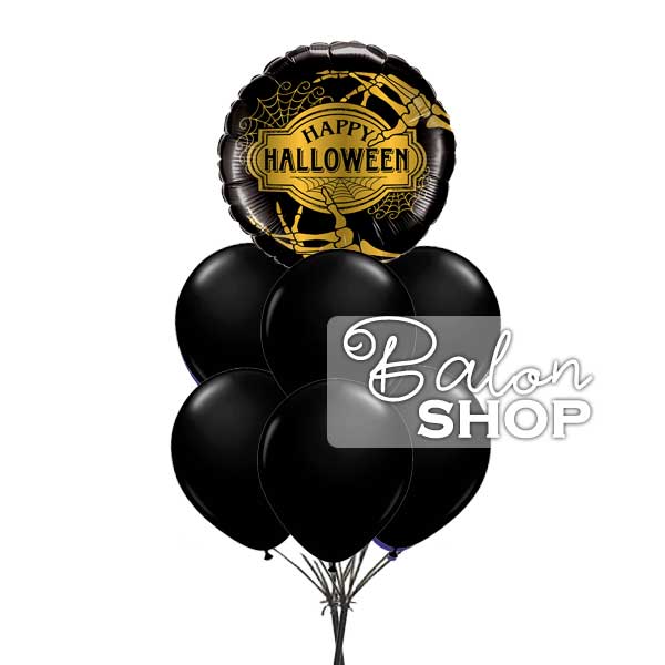 Halloween zlatno crni buket balona