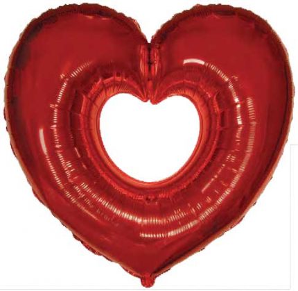 crveno srce u srcu folija baloni