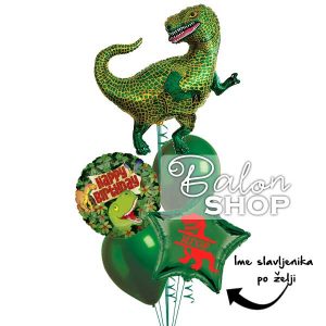 dinosaurus rodjedanski baloni u buketu