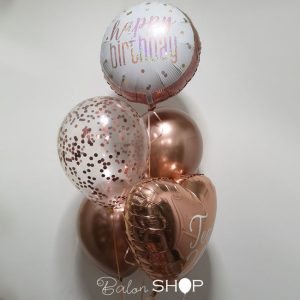 rose gold buket balona sa helijumom