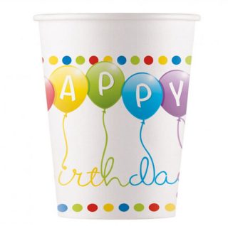 Happy Birthday papirne čaše sa balonima