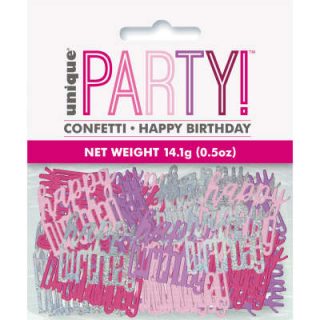 Roze happy birthday konfete za sto