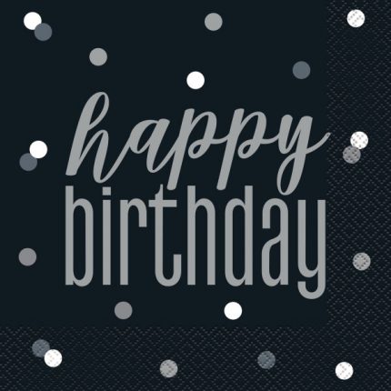 salvete happy birthday crno srebrne