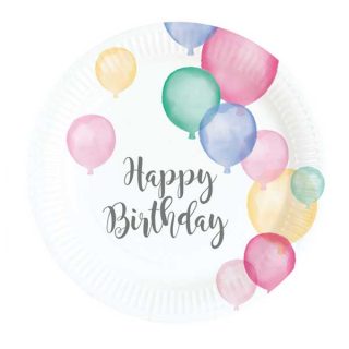 Happy Birthday zlatni tanjir sa balonima