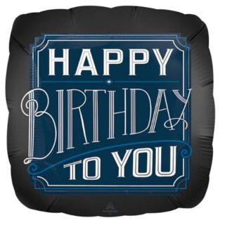 Happy Birthday To You crno plavi balon