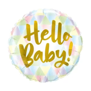 hello baby pastelni balon