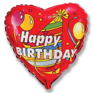 Srce folija balon Happy Birthday
