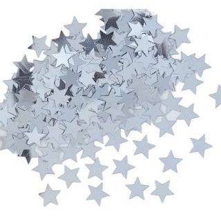 srebrne konfete zvezdice za sto