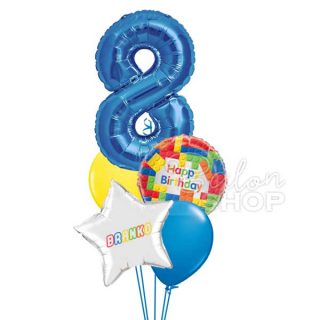 Lego rođedanski buket balona sa imenom i brojem