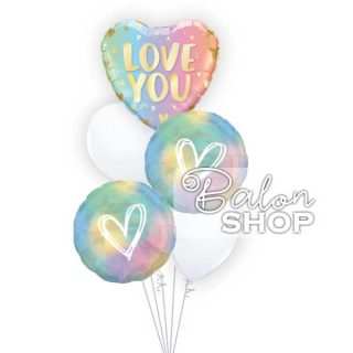 Pastelni buket LOVE YOU balona