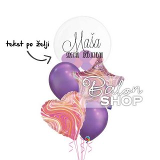 Personalizovan roze-ljubičasti baloni za rodjendan