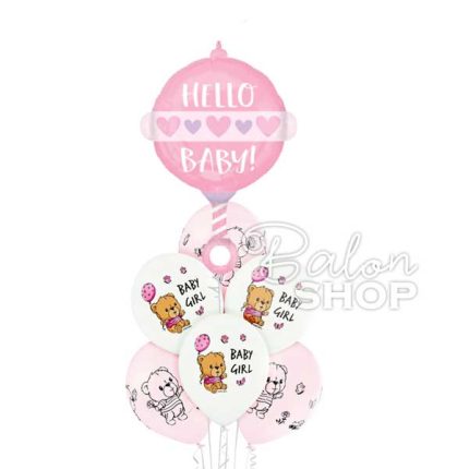 baby girl baloni za rodjenje devojcice sa medama i zvečkom