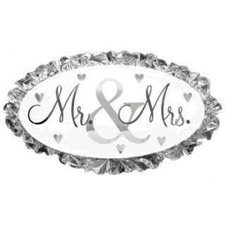Mr&Mrs srebrni veliki balon za venčanja