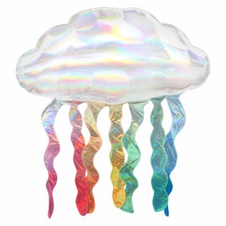 Oblak balon sa šarenom kišom