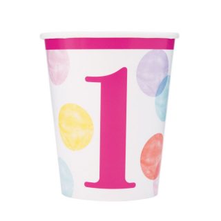 Čaše za prvi rođendan tufnaste za devojčice