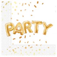 party zlatno bele salvete