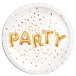 party zlatno beli tanjiri