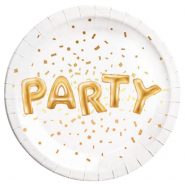 party zlatno beli tanjiri