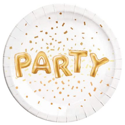party zlatno beli tanjiri