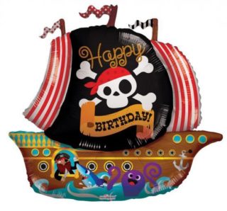 Happy Birthday piratski brod balon
