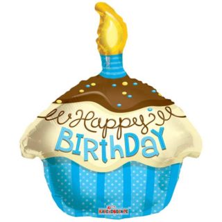 Plava tortica Happy Birthday balon