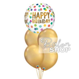 Happy Birthday sa tufnama baloni u buketu