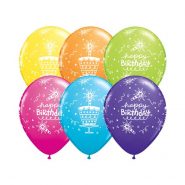 rodjedanski gumeni baloni sa tortom i svecicama