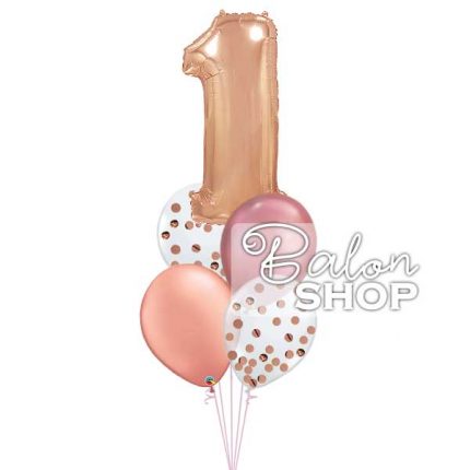 gold rose baloni za prvi rodjendan