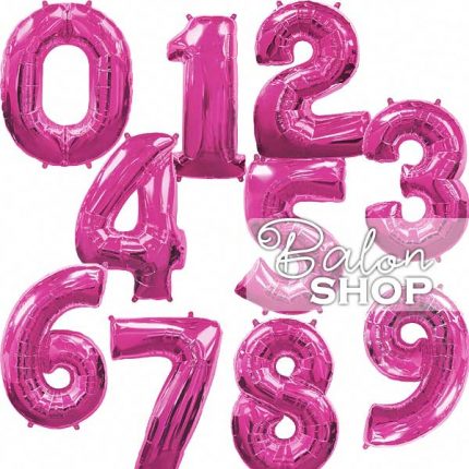 roze brojevi baloni