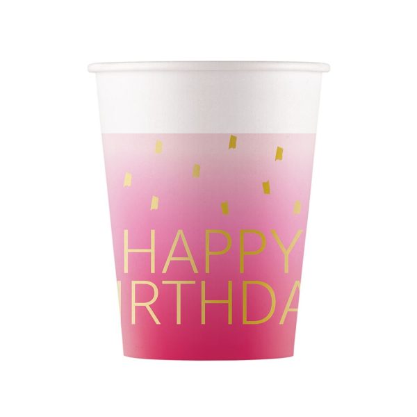 roze happy birthday čaše